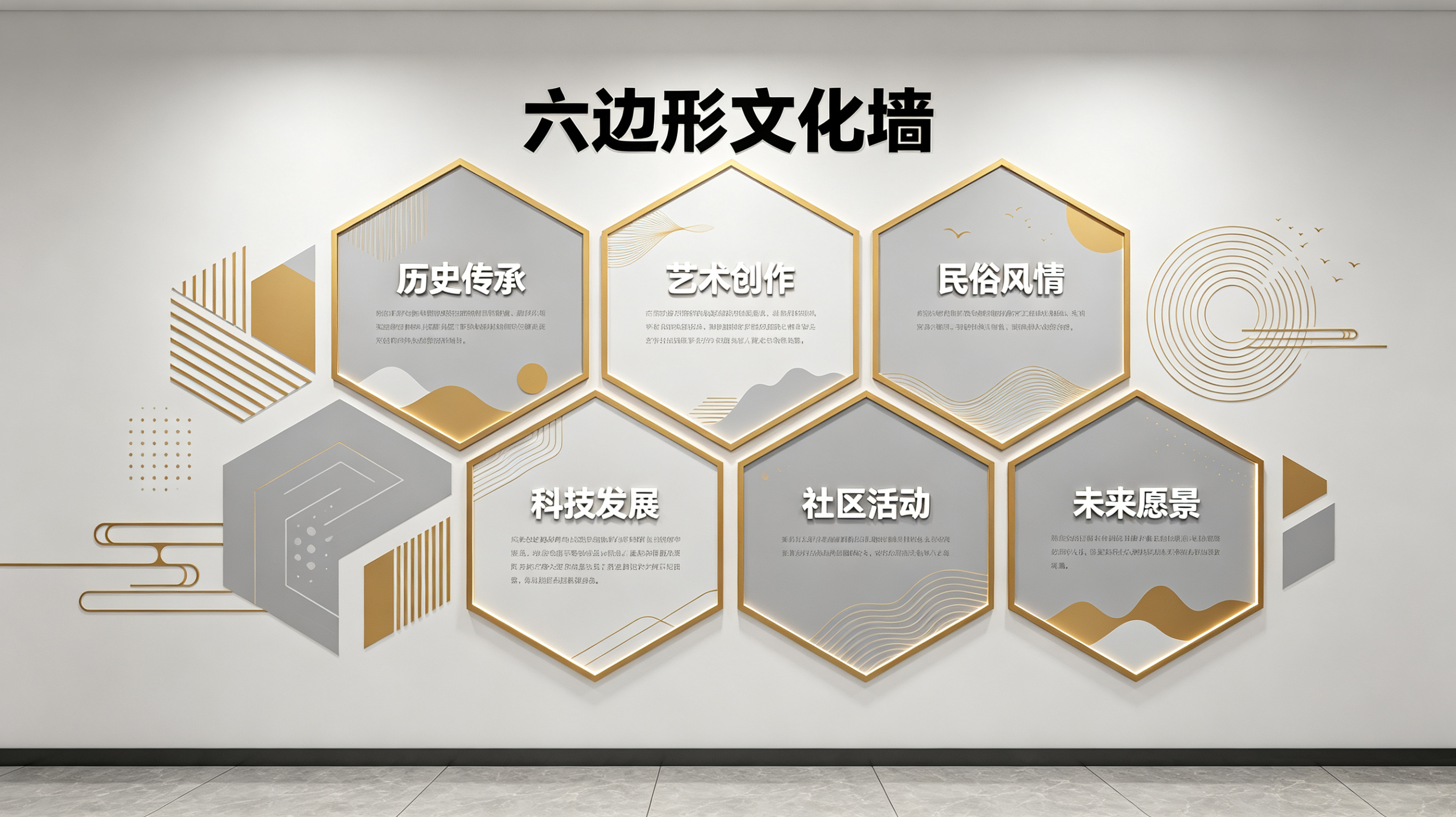 德保企业文化墙 | 六边形信息美学
